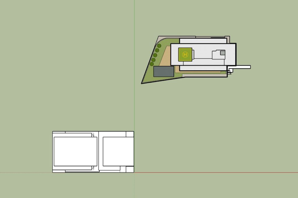 Umeda 3-chome PJ, 3D model comparsion, Exterior elevation, upper.