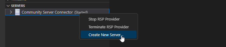 Community Server Connector: 新しいサーバーを作成